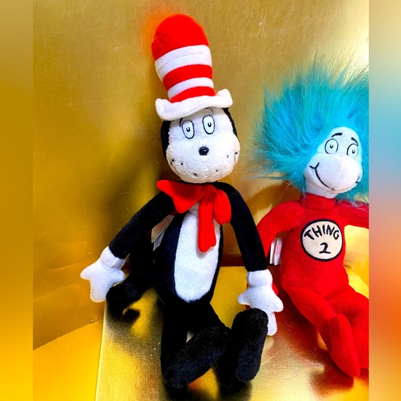 DR SEUSS VTG 2003 CAT IN THE HAT & THING 2 PLUSH OFFICIAL MOVIE MERCHANDISE - Picture 5 of 12